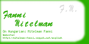 fanni mitelman business card